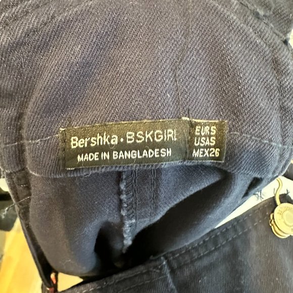 Navy Striped Bershka Overall Dress - Picture 6 of 6